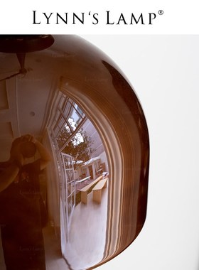 Lynn立意 中古侘寂风吊灯 玻璃吧台茶室intge餐桌复古灯