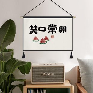 平安喜乐布艺挂画客厅背景墙布挂布卧室装饰挂毯宿舍改造布画定制