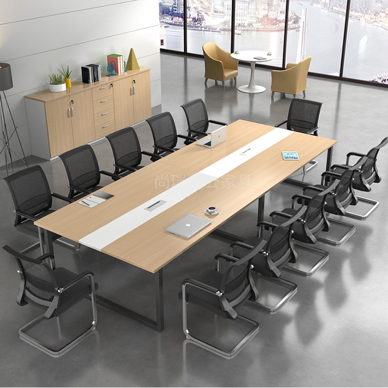 西安会议桌长桌办公家具现代长方形桌子员工培训洽谈桌椅