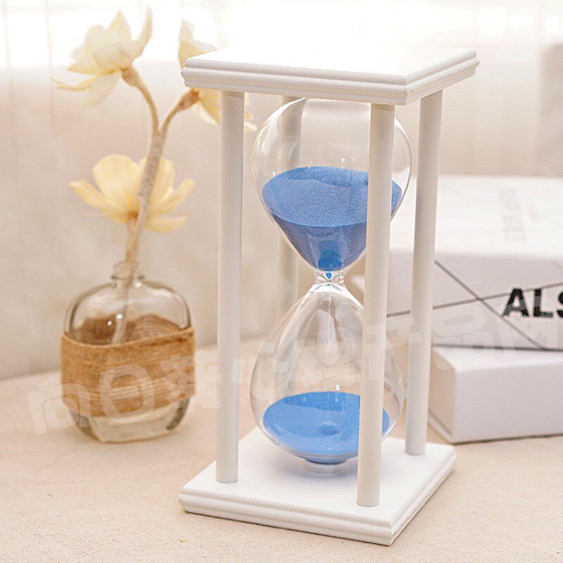 心理咨询室沙漏5分钟沙漏计时器 木质玻璃家居装饰