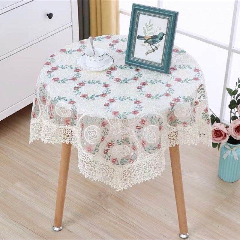 圆桌布纱茶几布绣蕾丝边现代多用盖巾台布布艺方桌餐桌布,居家布艺,桌布,淘宝优惠券,粉丝福利购,淘宝优惠卷