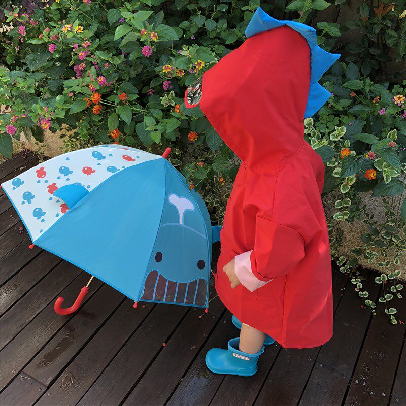 宝宝儿童雨衣女童男童幼儿园小孩小童雨披恐龙上学防护雨具