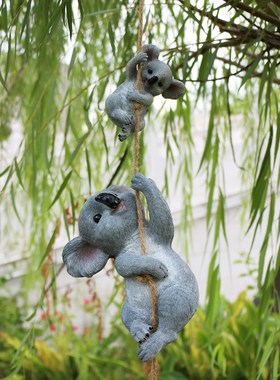 呆萌澳洲国宝动物考拉园装饰品阳台庭院树脂工艺品