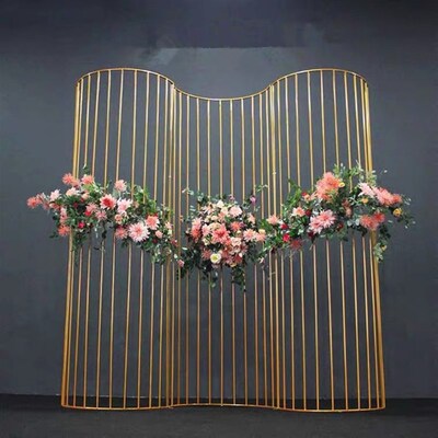 婚庆道具铁艺线条半圆屏风拱门路引婚礼舞台背景布置装饰
