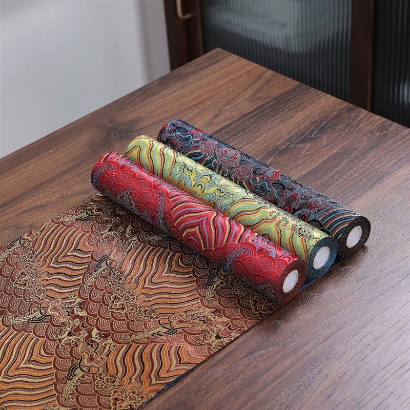 鑫诚卫新云锦提云水纹织锦空间陈设桌旗 茶室桌布,居家布艺,茶席,淘宝优惠券,粉丝福利购,淘宝优惠卷