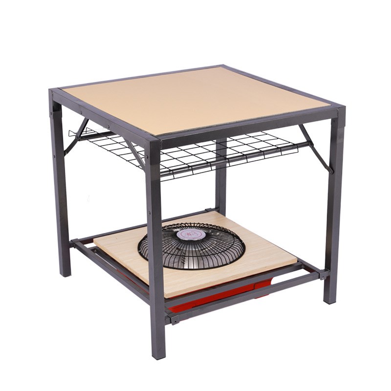 正方形烤火桌子家用四方桌折叠不锈钢烤火架餐桌摆摊棋牌书桌
