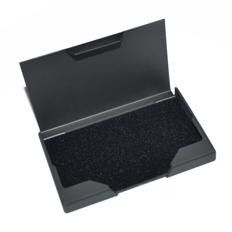 商务潮流黑钛磨砂金属名片盒 创意时尚男女士翻盖名片夹