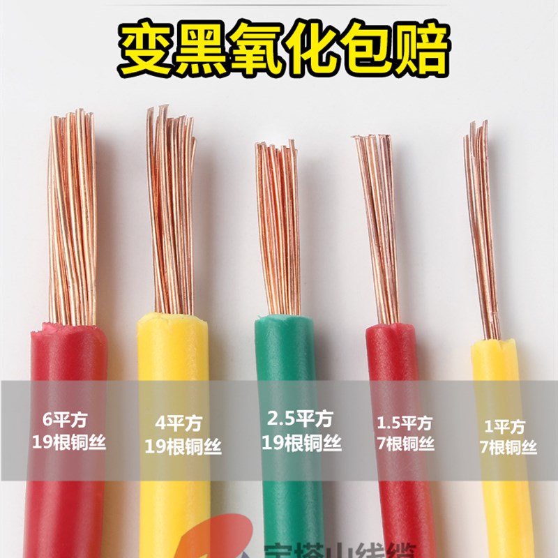 国标单芯平方多股软铜线BVR///10平方无氧铜芯家装软电线