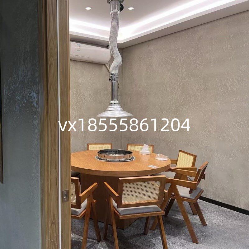 实木大理石桌子电磁炉一体商用无烟火锅店烤涮韩式自助烤肉桌定制