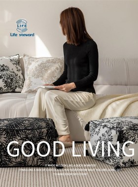 法式黑白坐墩中式矮凳蒲团懒人沙发坐垫 iing uun uhion