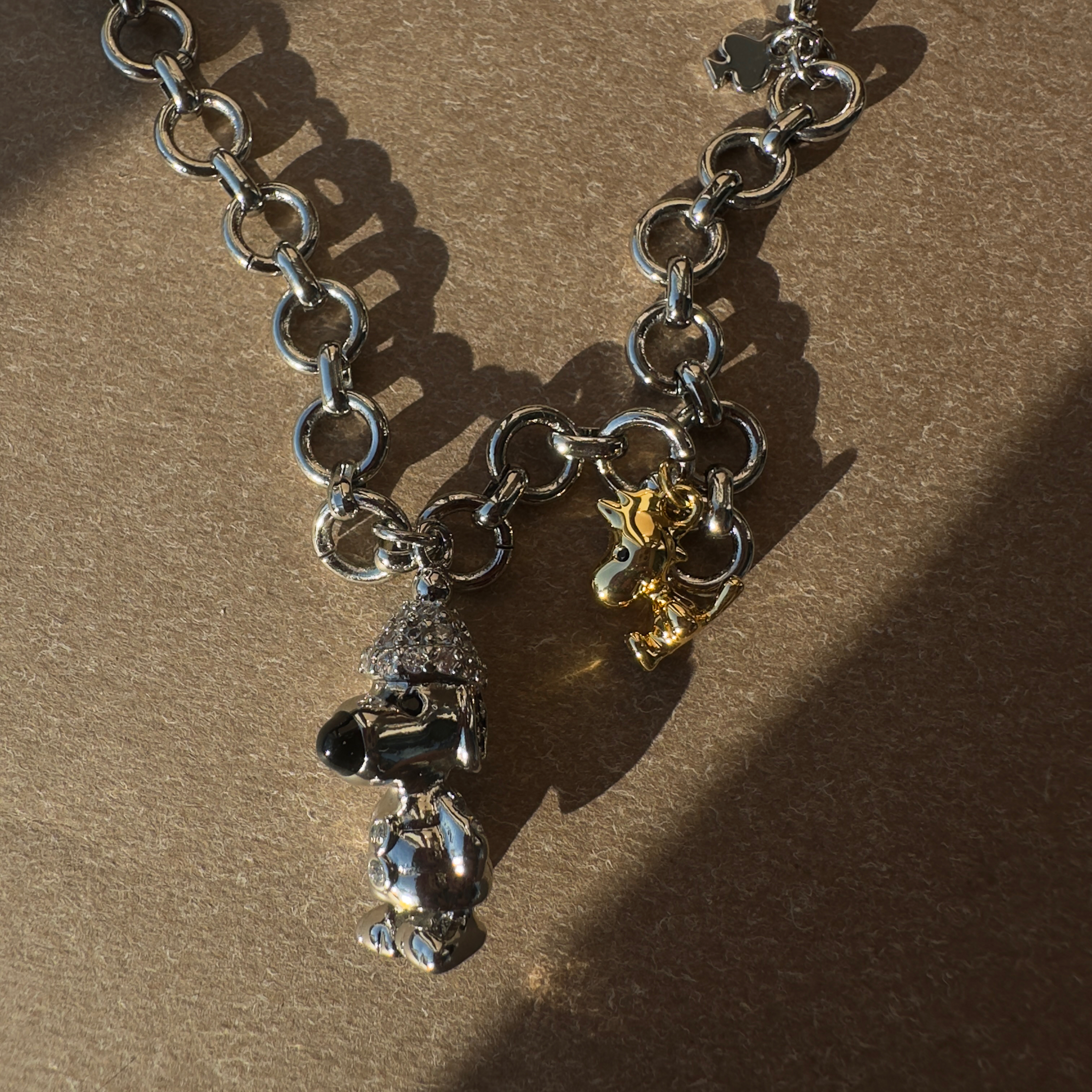 外贸新款小众联名款史努比与糊涂塌客闺蜜气质项链手链耳钉k系列