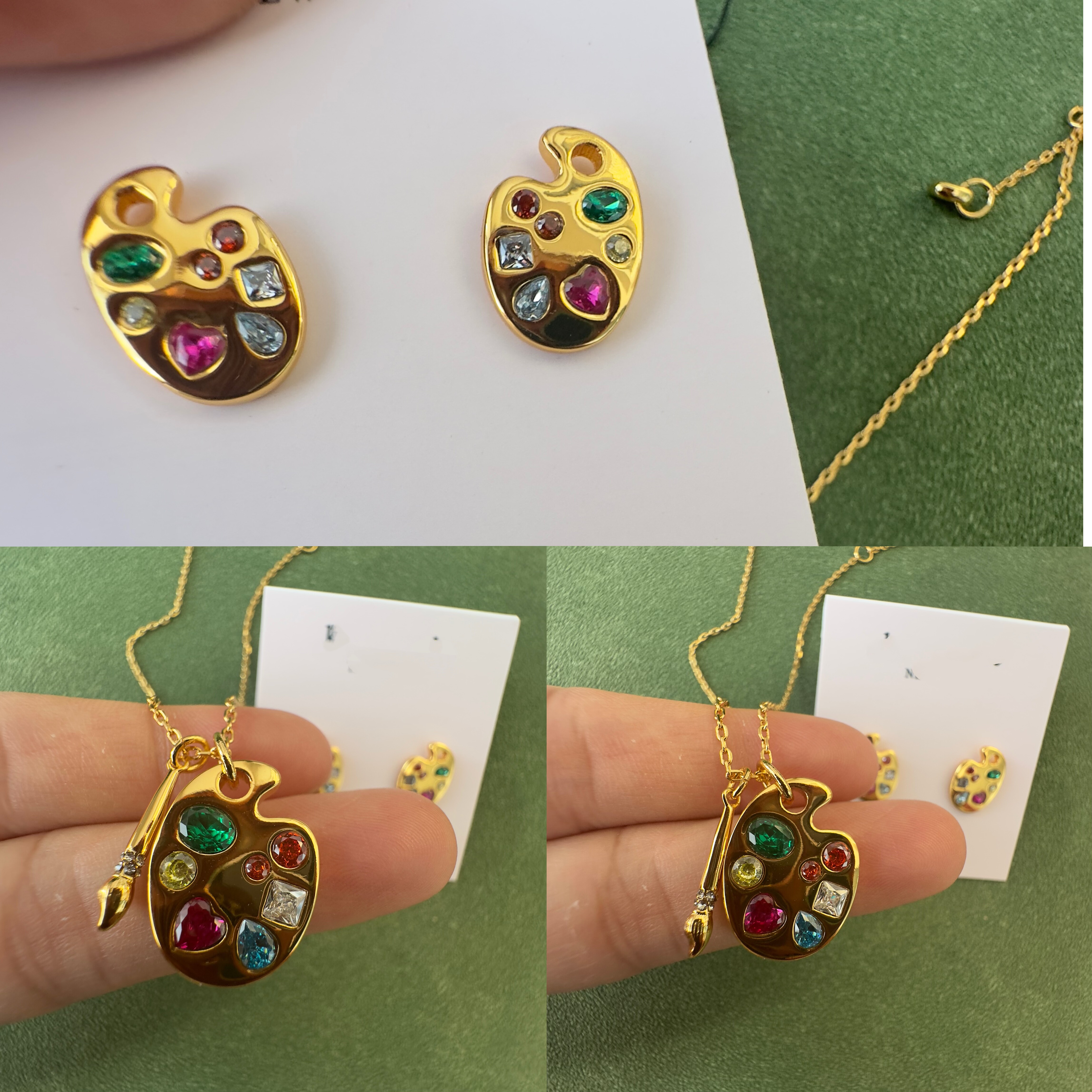 外贸出口饰品 k系列 调色盘耳钉 相机耳钉糖果耳钉项链套装系列