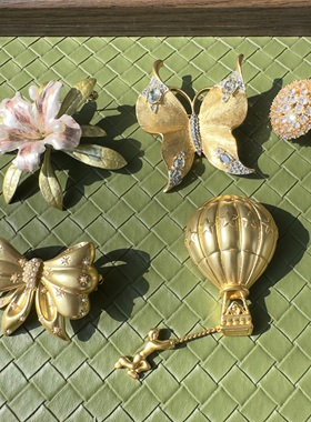 翠法丽美蝴蝶胸针蝴蝶结胸针锆石蘑菇胸针米国独立设计师山茱萸花