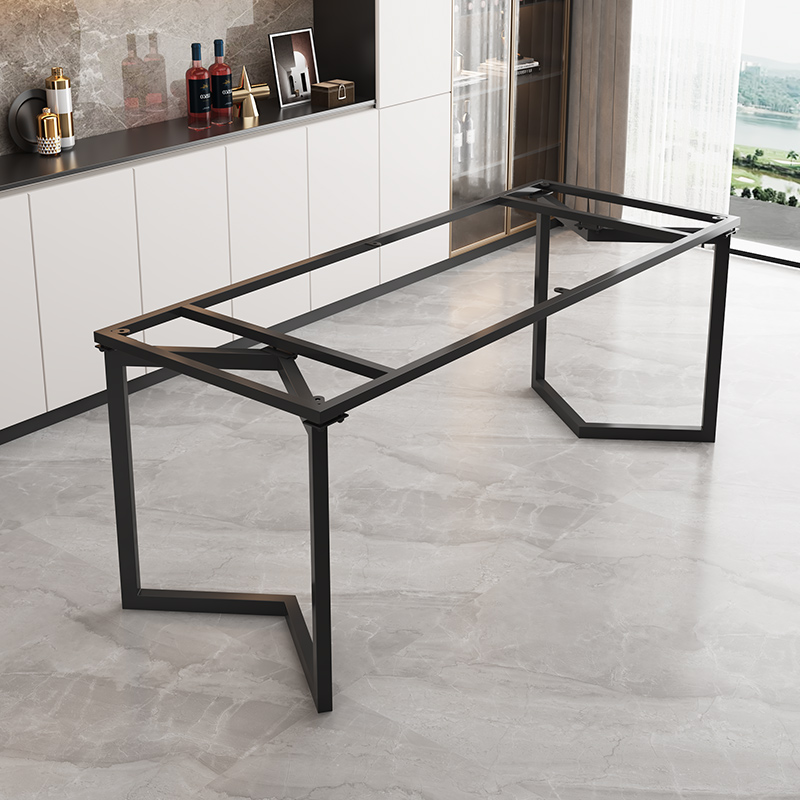 V款铁艺桌架岩板瓷砖桌脚大板桌子桌架金属脚架大理石支架定制