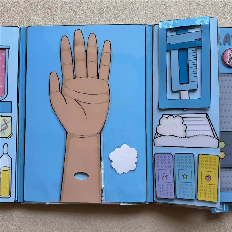 模拟医院纸娃娃安静书儿童益智早教亲子互动塑封成品ktemde