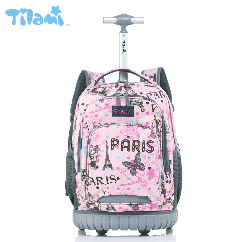 中小学生拉杆书包男女生 儿童两用肩减负-5-年级拖拉书包