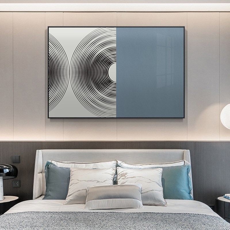 现代简约客厅装饰画建筑视角空间感工业风黑白壁画沙发背景墙挂画图片