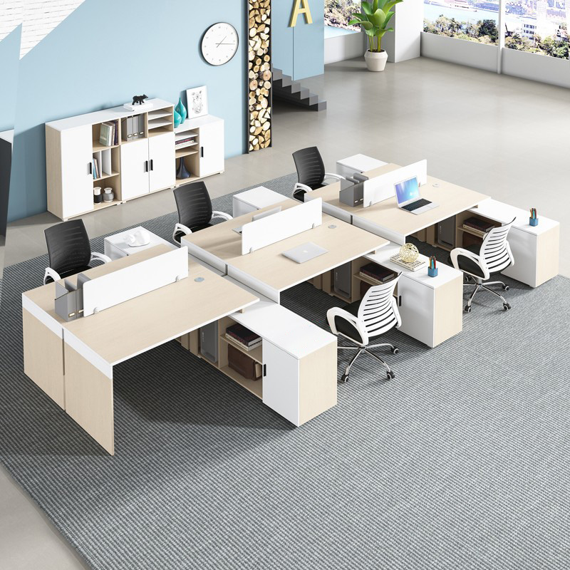 厦门财务办公桌木质简约现代员工位带侧柜办公室职员电脑桌椅