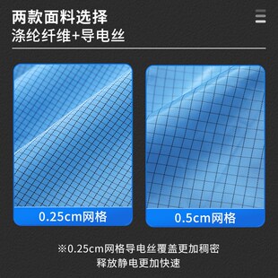 网格连体防静电无尘服一体式 胯下开防护服车间GMP洁净防尘工作服