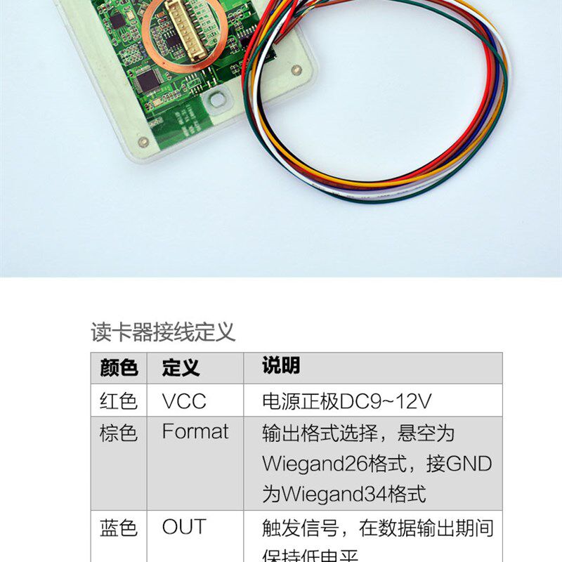 防复制读卡器钢化玻璃读卡器韦根ICID频门禁读卡器读头