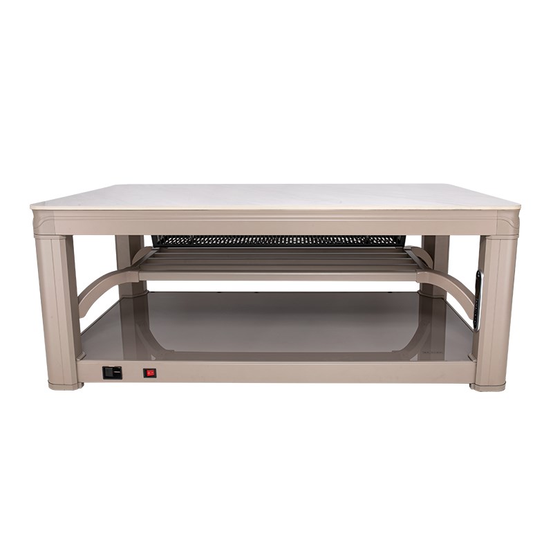 瑞奇取暖茶几家用客厅长方形烤火炉升降湖南电暖桌奶油白电炉子1