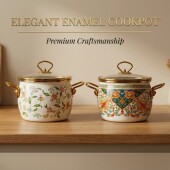 高颜值花卉搪瓷锅家用珐琅炖锅2.8L煲汤煮粥专用锅炖锅老式 搪瓷锅