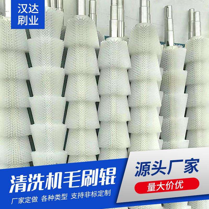 清洗机毛刷辊红枣菠萝芒果荔枝清洗辊工业梯形螺旋尼龙毛刷辊