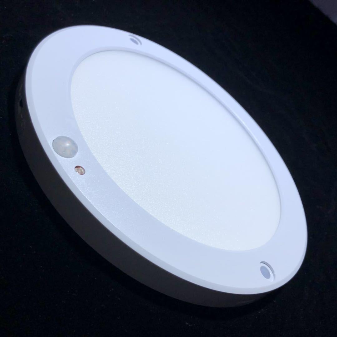 LED人体感应灯AC220V圆型18W平板灯声控楼道灯光控感应阳台吸顶灯