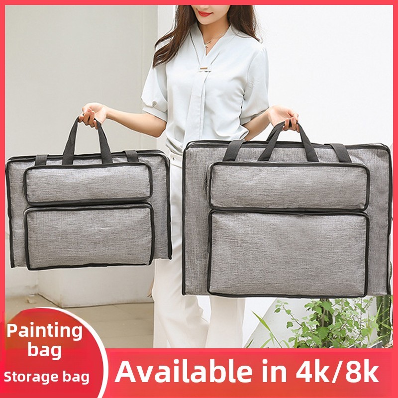 4K 8K绘画袋肩带手提式素描画板袋A3防水彩色艺术写作信息工作收纳袋
