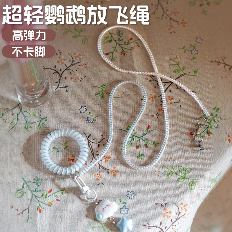 鹦鹉专用放飞绳超轻不伤脚虎皮牡丹玄凤和尚外出牵引绳伸缩遛鸟绳