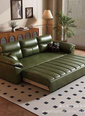 鼎中古风沙A155#发床体复古油蜡皮多功博能一两用可储钢琴物键双