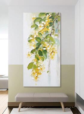 顺丰法式轻奢桂手绘IAW理油画绿色肌植风景花客厅装饰画大象芬抽