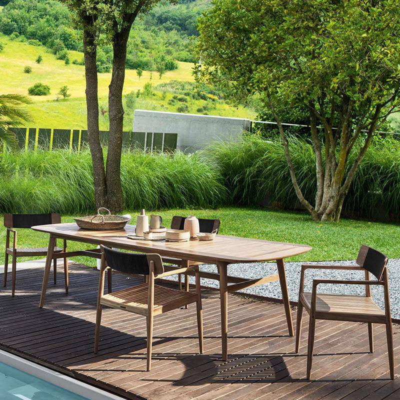 户桌外椅实木庭院花室外露天别墅阳台园休闲防腐柚木EEA编藤组合