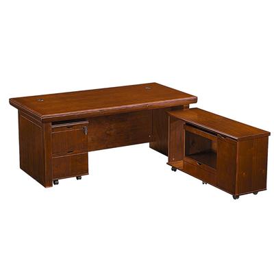 胡桃色办桌新中式办公桌合职桌椅LJK组办公台总裁公桌经员理桌电