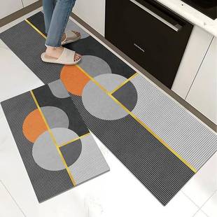 厨房地洗垫防滑防油地毯可擦免脚吸水长硅藻泥垫子MFP条pv垫陵星