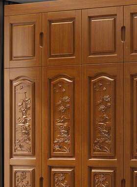 实木衣四柜用现代衣橱简约三五门柜卧室转角顶储物柜84141家中式