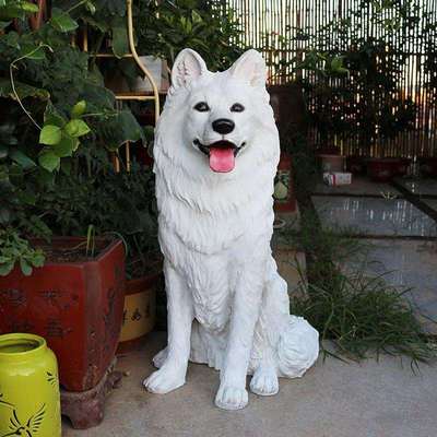 狗狗模型装家居饰门口萨落地摆设树脂门狗雕塑摩耶摆看件1796-179