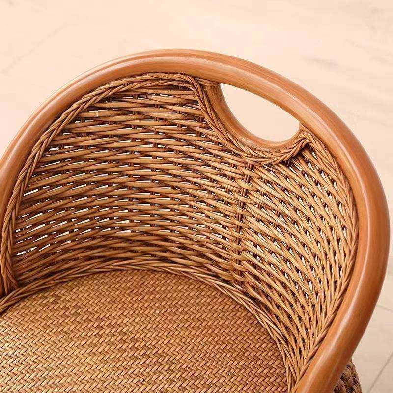 编椅手编藤藤椅家用单人靠背椅子休阳台藤椅简IQL约茶室小椅子闲