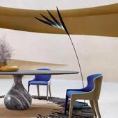 后杆现代计极225简落树叶客厅地灯别墅酒店样板房书师房沙发意式