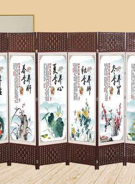 屏风隔断客厅卧AL120161室关折屏座屏中面式玄家用简店约酒单双面