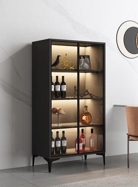 现代简酒玻璃餐边柜柜37480靠墙小柜子轻门约奢客厅家用储物展示