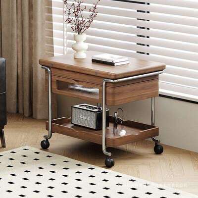 中古小推车客厅EDA可移动折带可轮叠动小推桌升降茶几边移几