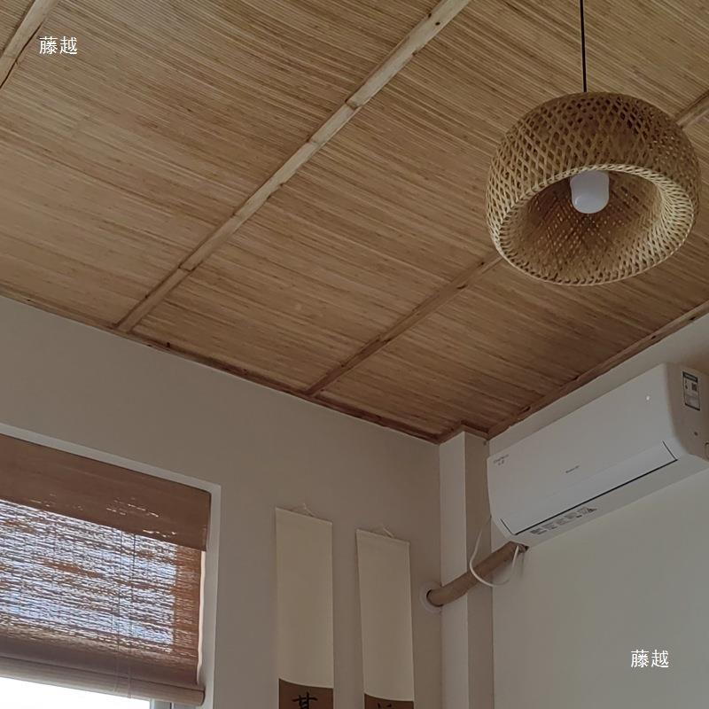 竹片碳化竹席房间面酒店大墙厅吊顶装饰民古宿厅餐复tlzn$*&j竹编