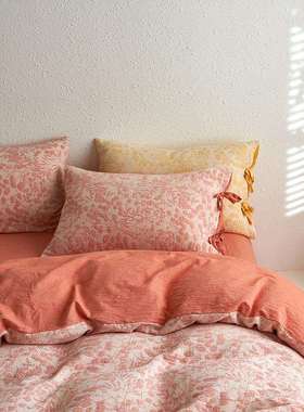 复古风A床类母婴双层ETZ纱上四件套10全棉纯棉床单套秋冬棉纱0床