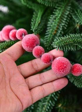 N377UCHI装跨境圣诞节饰品圣诞仿真红圣果串红果浆果诞树装藤饰挂