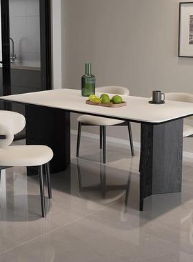 实饭木岩板餐桌OYD椅组合现代简约家用中古20复5新2款古黑色长方