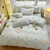 毛童床巾绣纯轻棉四件套奢小清新100全棉被232套单儿三件套四季