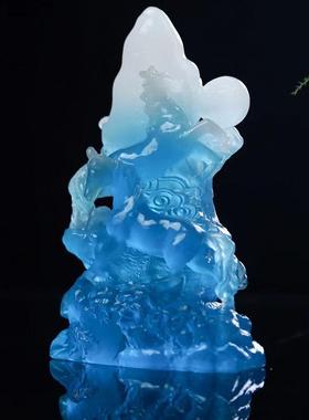 63615色夜光石雕刻辉煌腾达摆件规格17x10x.5家居彩工艺品摆件