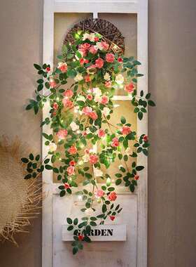 仿蔷薇花壁挂装饰植阳墙面挂件台遮丑85Z8zamG壁饰创意立绿体高真