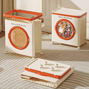 衣服物收纳箱大容量家翻盖理箱带JC 6滑轮可以折叠衣被子整收 509